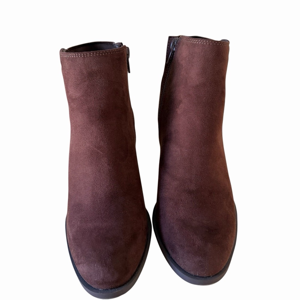 LC Lauren Conrad Women's Adelynn Zip Up Comfort Ankle Boots Brown Size 7M